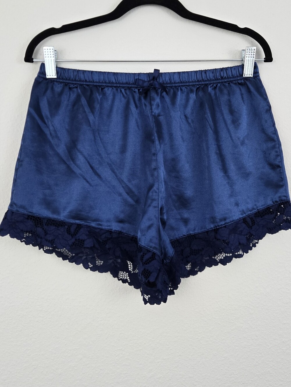 Blue Satin Shorts